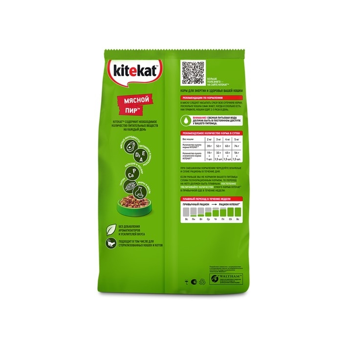 Сухой корм KiteKat "Мясной пир" для кошек, 1,9 кг