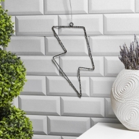 Светодиодная фигура &laquo;Молния&raquo; 16 &times; 29 см, металл, батарейки ААх2 (не в комплекте), свечение тёплое белое