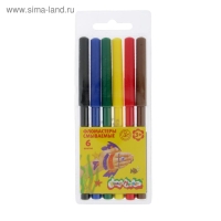 Фломастеры 6 цветов "Каляка-Маляка", вентилируемый колпачок Фломастеры 6 цветов "Каляка-Маляка", вентилируемый колпачок