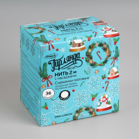 Гирлянда &laquo;Нить&raquo; 2 м с насадками &laquo;Снежинка матовая&raquo;, IP20, прозрачная нить, 36 LED, свечение белое, 220 В