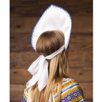 Кокошник &laquo;Цветы&raquo;, белый атлас