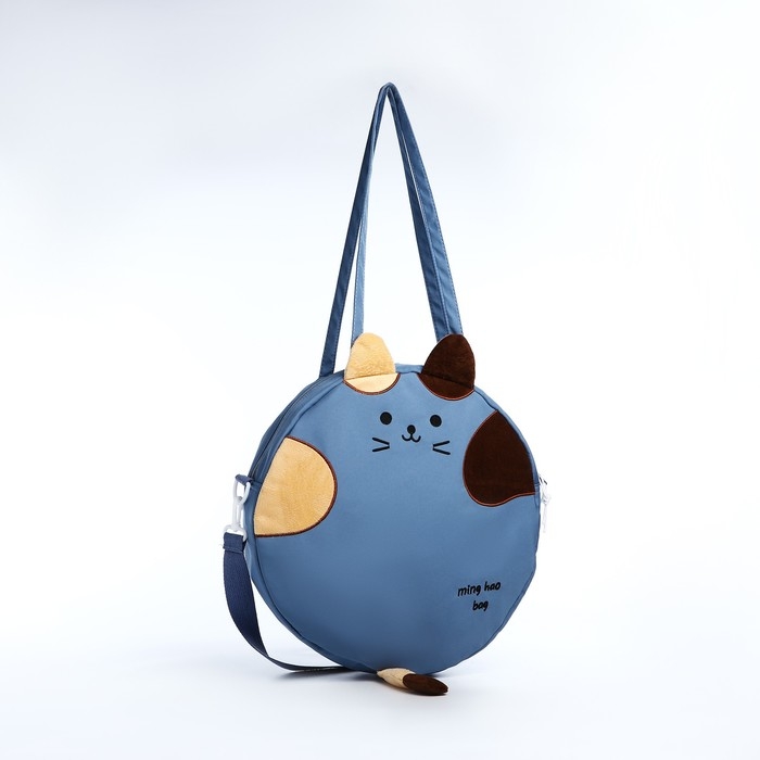 Сумка молодёжная на молнии, цвет синий