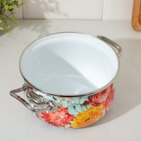 Кастрюля эмалированная &laquo;Верона&raquo;, 2,1 л, стеклянная крышка, индукция