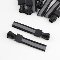 Бегунок автоматический светоотражающий для молнии &laquo;Трактор&raquo;, №5, 10 шт, цвет чёрный