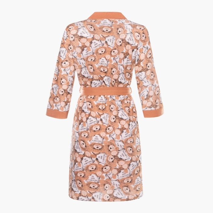 Комплект женский домашний (халат/сорочка), цвет бежевый, размер 52