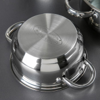 Набор кастрюль &laquo;Гретта&raquo;, 4 предмета: 1,6 л, 2,2 л, 3,2 л, 4,2 л, стеклянные крышки, капсульное дно, индукция