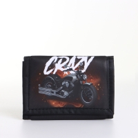 Кошелёк детский на липучке «Выбражулька», цвет чёрный Кошелёк детский на липучке «Выбражулька», цвет чёрный