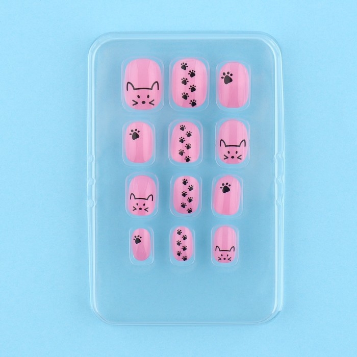 Детские накладные ногти &laquo;Кошечка&raquo;, 12 шт