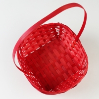 Набор корзин плетеных, D19x9/32 см, D22x9,5/34 см, D25x10/36 см, 3шт, красные, бамбук