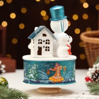 Сувенир музыкальный "Новогодняя тройка", перламутровый