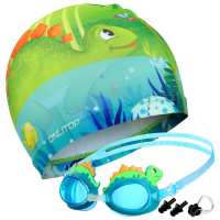 Набор для плавания детский ONLYTOP &laquo;Динозаврик&raquo;: шапочка, очки, беруши, зажим для носа