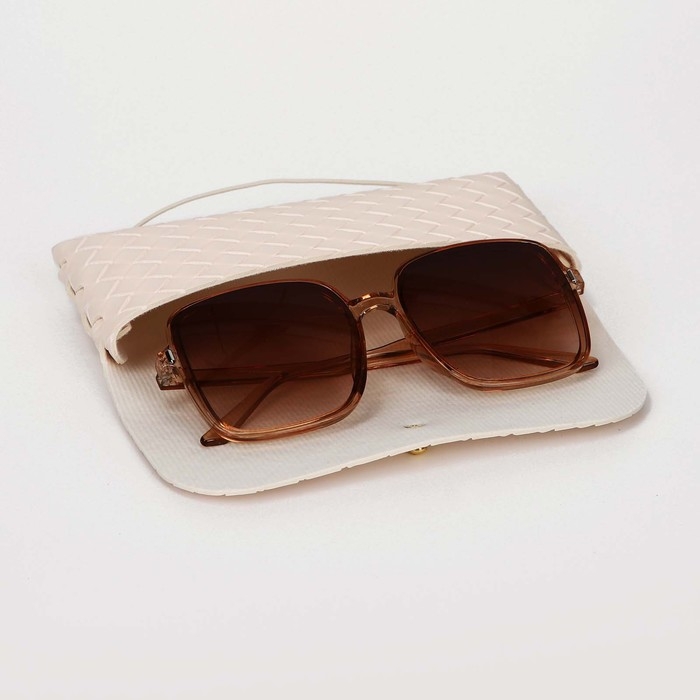 Чехол для очков на резинке, длина 16,8 см, цвет бежевый