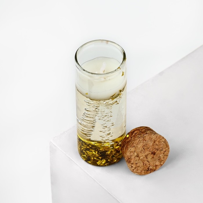 Свеча интерьерная в колбе &laquo;Золото&raquo; 3 х 3 х 8 см