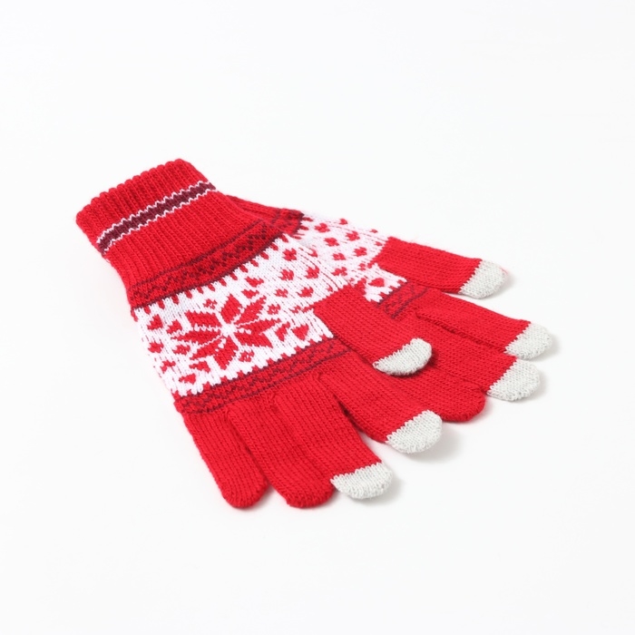 Перчатки сенсорные, цвет красный, р-р 18 Перчатки сенсорные, цвет красный, р-р 18