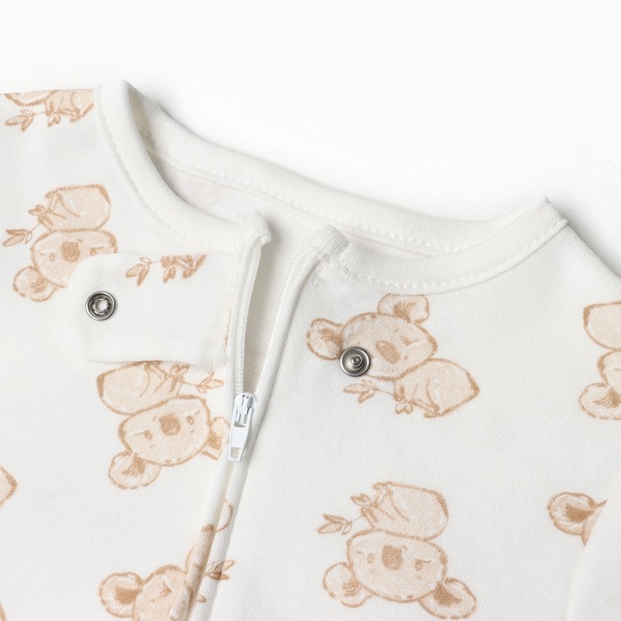 Комбинезон детский (3 шт.), цвет бежевый/зелёный/белый, рост 86 см