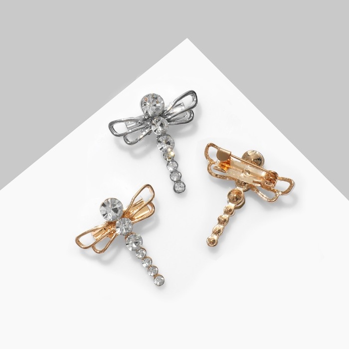 Брошь &laquo;Стрекозы&raquo; маленькие, цвет МИКС (неделимая фасовка 12 шт., цена за шт.)