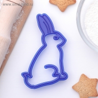 Форма для печенья «Зайчик», вырубка, штамп, цвет МИКС Форма для печенья «Зайчик», вырубка, штамп, цвет МИКС