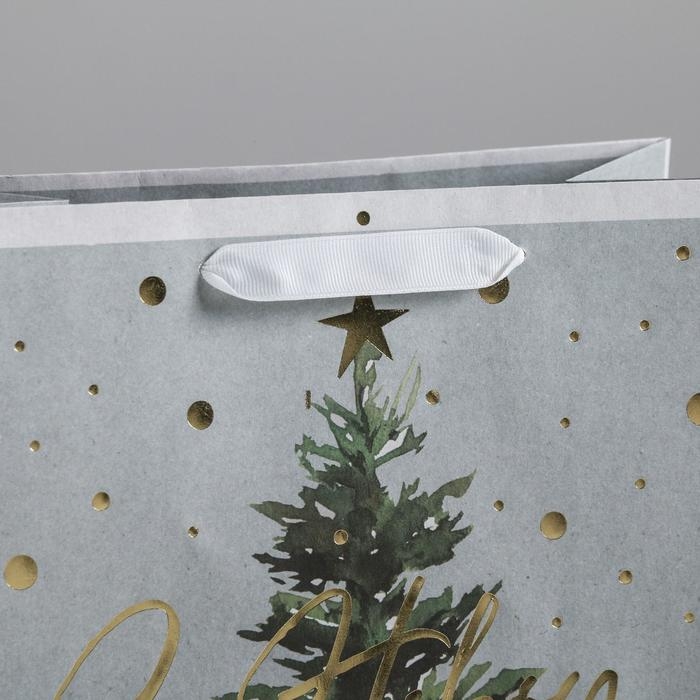 Пакет подарочный новогодний крафтовый вертикальный «Сказочная ёлочка», ML 23 х 27 х 11.5 см, Новый год Пакет подарочный новогодний крафтовый вертикальный «Сказочная ёлочка», ML 23 х 27 х 11.5 см, Новый год