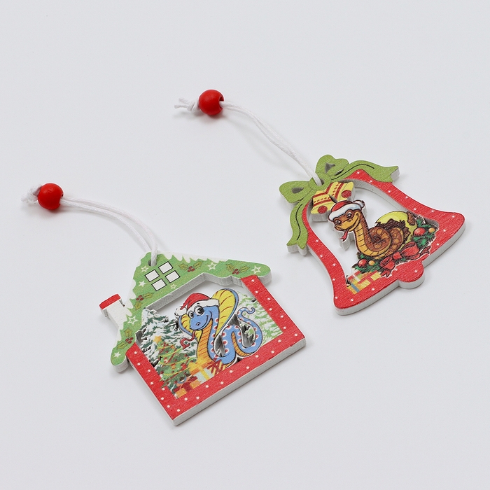 Набор подвесок в деревянной подарочной упаковке, 12 шт.