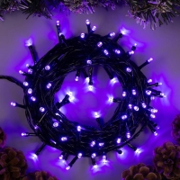 Гирлянда «Нить» 10 м, IP20, тёмная нить, 100 LED, свечение фиолетовое, 8 режимов, 220 В Гирлянда «Нить» 10 м, IP20, тёмная нить, 100 LED, свечение фиолетовое, 8 режимов, 220 В
