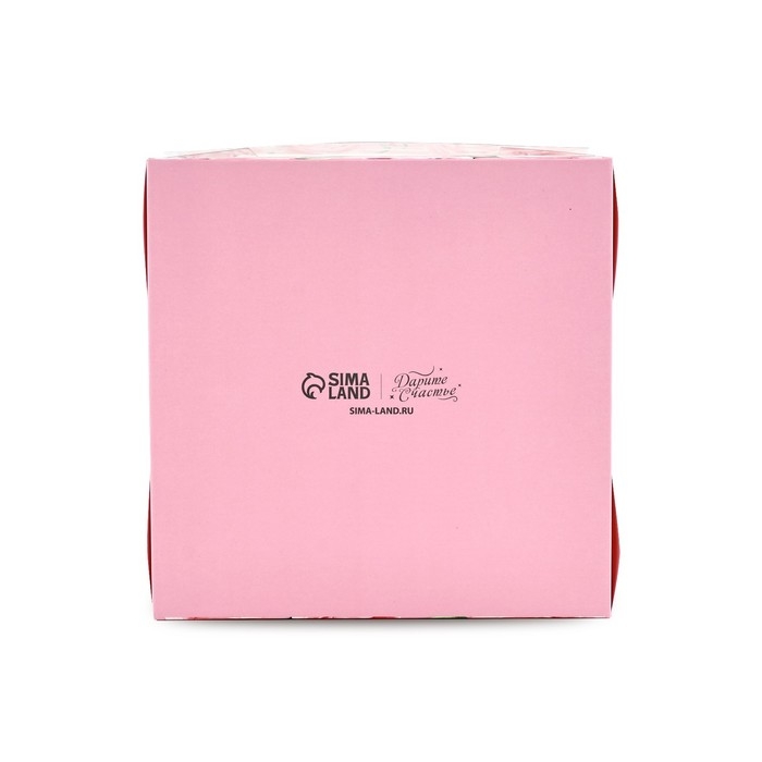 Коробка для капкейков, кондитерская упаковка, 4 ячейки &laquo;Поздравляю с 8 марта&raquo;, 16 х 16 х 10 см