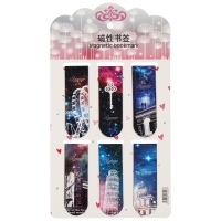 Набор магнитных закладок для книг Calligrata 6 штук, "Достопримечательности", МИКС