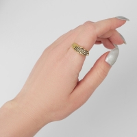 Кольцо «Перстень» крыло, цвет чернёное золото, безразмерное Кольцо «Перстень» крыло, цвет чернёное золото, безразмерное