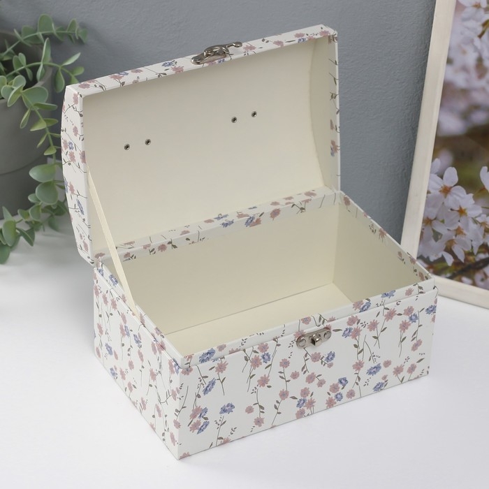 Шкатулка картон сундучок Шкатулка картон сундучок "Нежные цветы" набор 3 шт 26х18х16,5 24х16х14,5 22х14х12,7 см