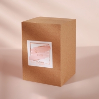 Органайзер для ватных дисков &laquo;BAMBOO&raquo;, с крышкой, 7 &times; 7 &times; 10,1 см, цвет прозрачный/коричневый