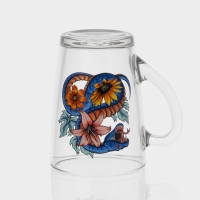 Кружка стеклянная кофейная &laquo;Цветы и змеи&raquo;, 300 мл, МИКС