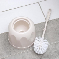 Ёршик для унитаза с подставкой, 16&times;16&times;36 см, цвет бежевый