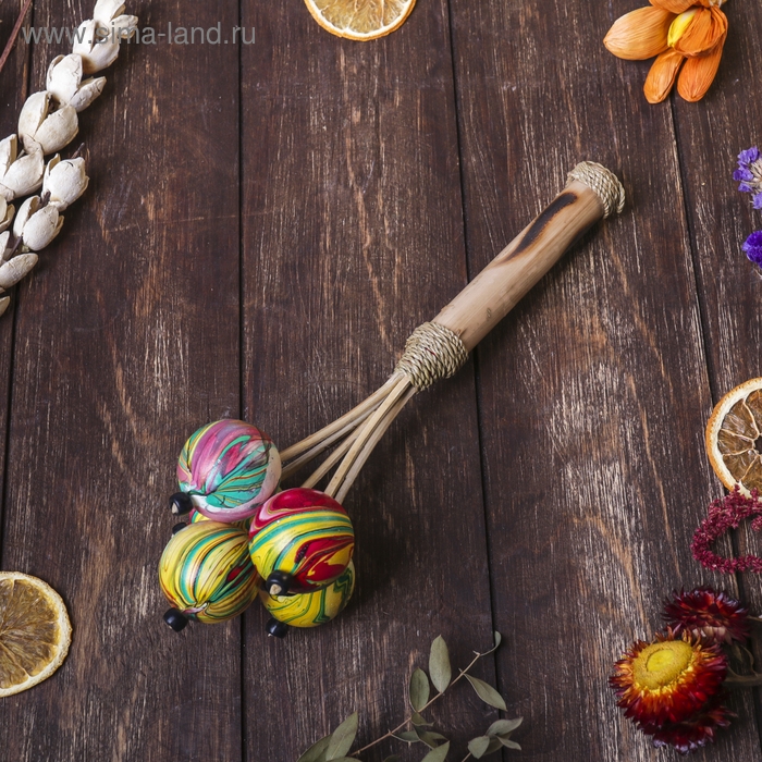 Сувенирный музыкальный инструмент Сувенирный музыкальный инструмент "Маракас составной" 9x9x25 см МИКС