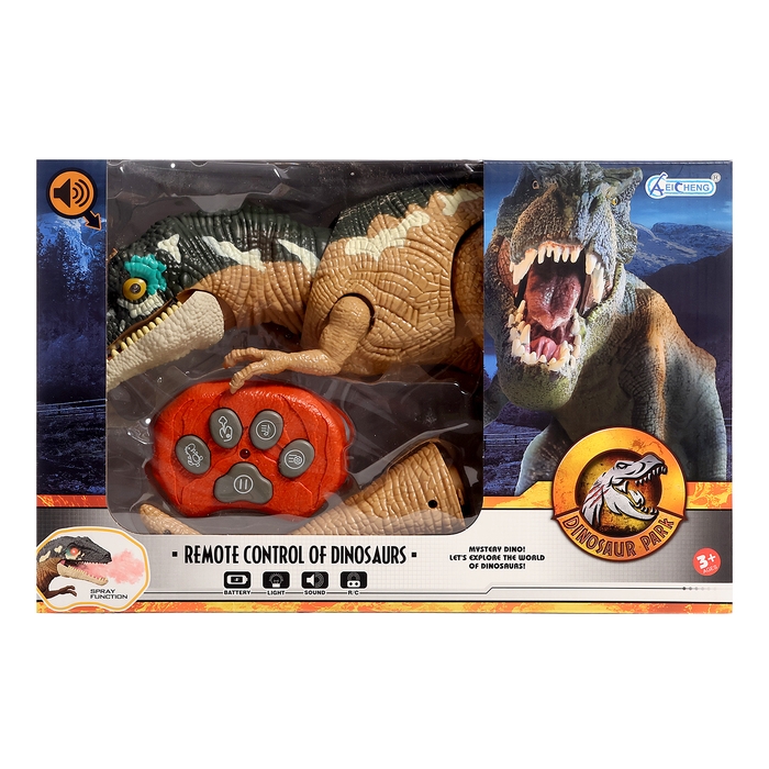 Динозавр &laquo;T-Rex&raquo;, радиоуправление, эффект дыма, проектор, цвет МИКС
