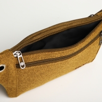 Поясная сумка на молнии, наружный карман, цвет коричневый Поясная сумка на молнии, наружный карман, цвет коричневый