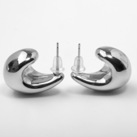 Серьги пластик &laquo;Капля&raquo; структура мини, цвет серебро