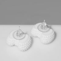 Серьги пластик &laquo;Карамель&raquo; бант, цвет белый