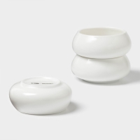 Набор соусников Magistro OliveQueen, 110 мл, 9&times;4 см, фарфор, 3 шт, белый