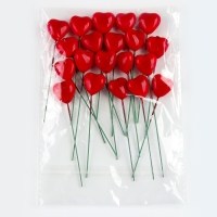 Набор топперов на проволоке &laquo;Сердце&raquo;, набор 20 шт., размер 1 шт. &mdash; 2,5 &times; 1,6 &times; 8,5 см