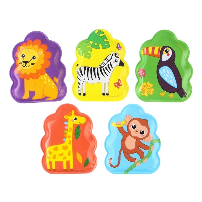 Игрушки для ванны &laquo;Путешествие в Африку&raquo; книжка и пальчиковый театр, Крошка Я