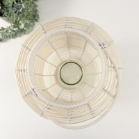 Подсвечник пластик "Фонарик. Плетёнка" белый 60х25х25 см