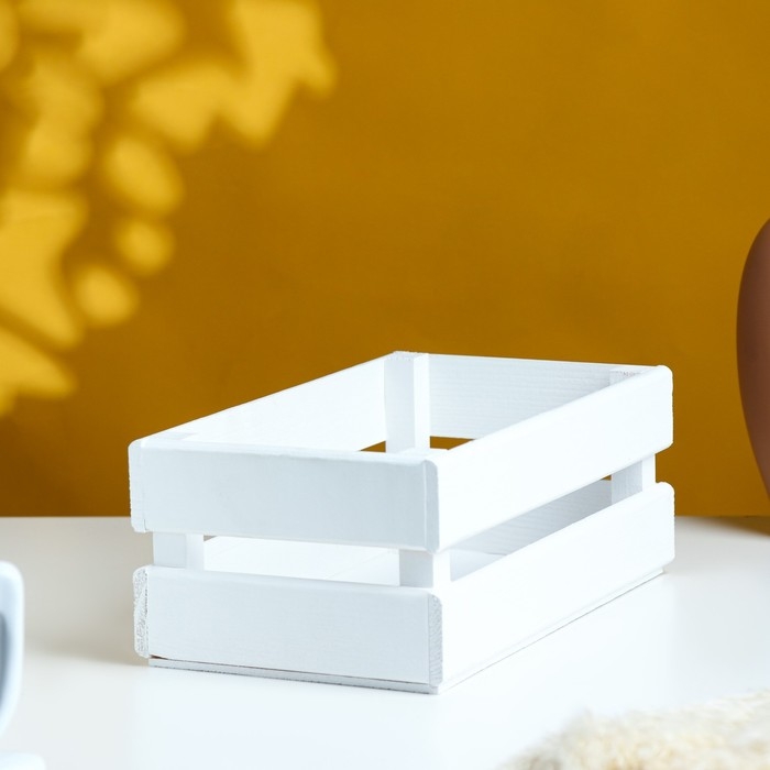 Кашпо деревянное 24.5&times;13.5&times;9 см "Двушка Лайт", двухреечное, белый Дарим Красиво