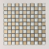 Панель самоклеящаяся 30*30см мозаика клетка серая