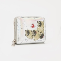 Кошелёк с голографическим эффектом &laquo;Мопсики&raquo;, 12.5х9х2 см