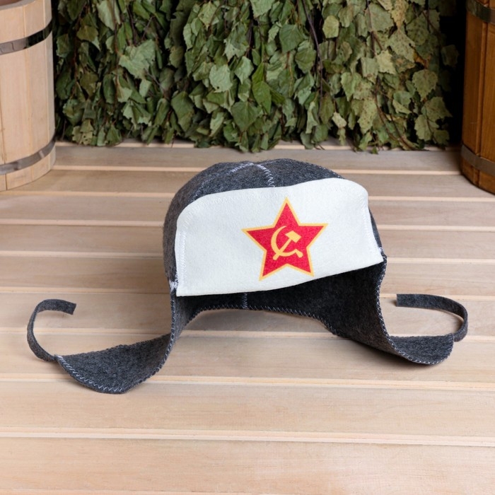 Шапка - ушанка для бани Шапка - ушанка для бани "Серп и молот"