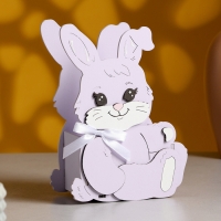 Кашпо "Зайка с бантом", 13,5х7х19,5 см, дуб, сиреневый Кашпо "Зайка с бантом", 13,5х7х19,5 см, дуб, сиреневый