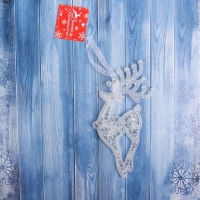 Украшение ёлочное "Воздушный олень " 17х7 см, прозрачный перелив