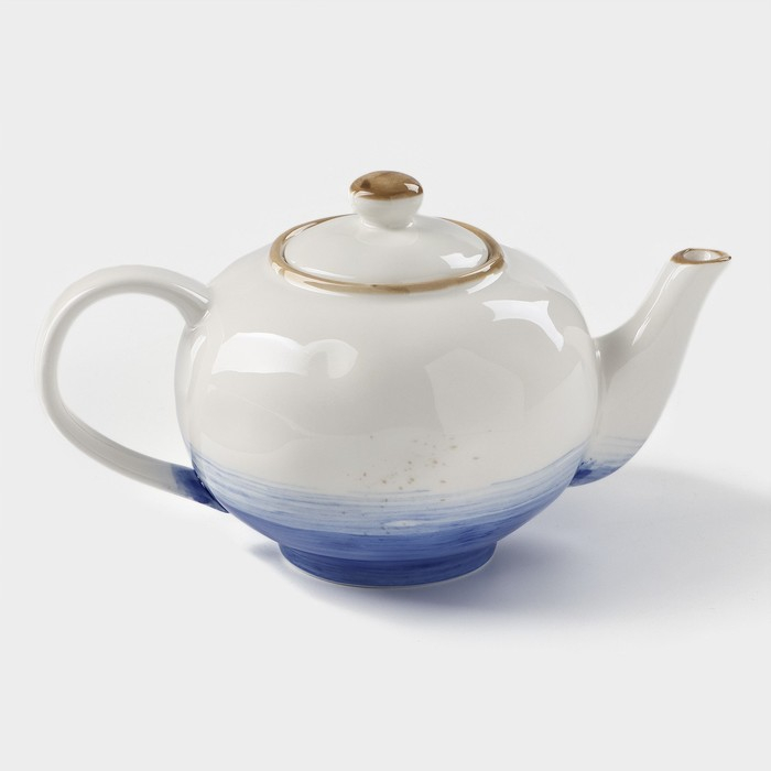 Чайник фарфоровый заварочный Доляна &laquo;Космос&raquo;, 600 мл, цвет синий