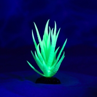 Растение искусственное аквариумное, светящееся, 10 см, зелёное