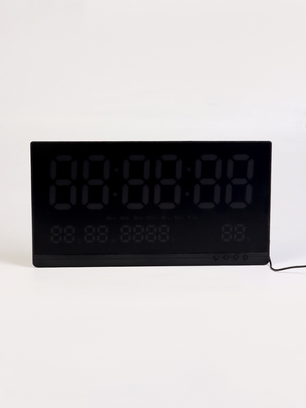 Часы электронные настенные, календарь и термометр, 47.5 х 25.3 см, белые цифры 10.8 х 5.3 см 10766 Часы электронные настенные, календарь и термометр, 47.5 х 25.3 см, белые цифры 10.8 х 5.3 см 10766