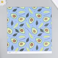 Бумага для скрапбукинга двусторонняя "Авокадо" плотность 180 гр 30,5х32 см